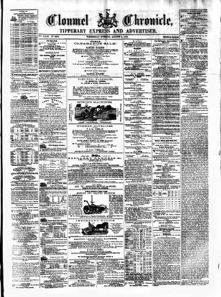cover page of Clonmel Chronicle published on August 2, 1871