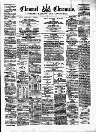 cover page of Clonmel Chronicle published on June 13, 1877