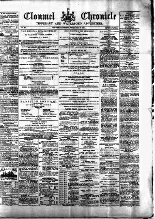cover page of Clonmel Chronicle published on September 28, 1887