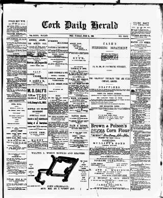 cover page of Cork Daily Herald published on June 13, 1893