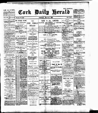 cover page of Cork Daily Herald published on May 22, 1896