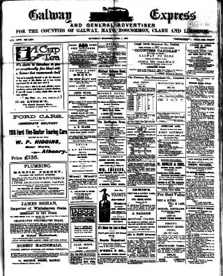 cover page of Galway Express published on April 1, 1916