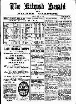 cover page of Kilrush Herald and Kilkee Gazette published on May 22, 1908