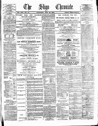 cover page of Sligo Chronicle published on May 22, 1875