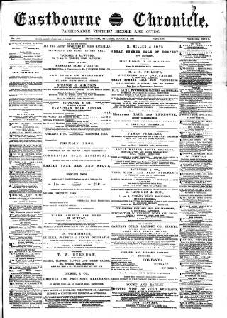 cover page of Eastbourne Chronicle published on August 2, 1890