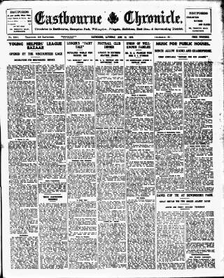 cover page of Eastbourne Chronicle published on June 13, 1931