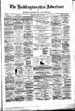 cover page of Haddingtonshire Advertiser and East-Lothian Journal published on May 22, 1885