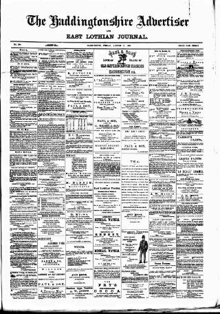 cover page of Haddingtonshire Advertiser and East-Lothian Journal published on August 17, 1888