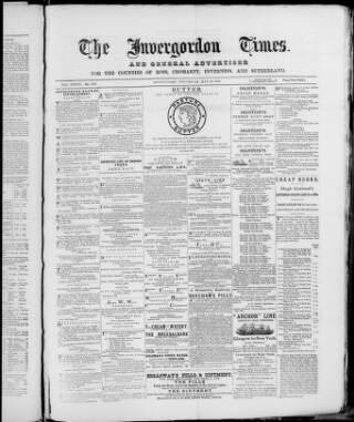 cover page of Invergordon Times and General Advertiser published on May 22, 1889