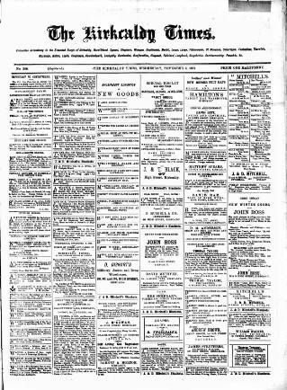 cover page of Kirkcaldy Times published on November 2, 1881