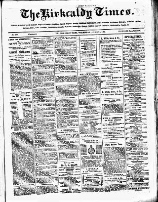 cover page of Kirkcaldy Times published on August 2, 1882