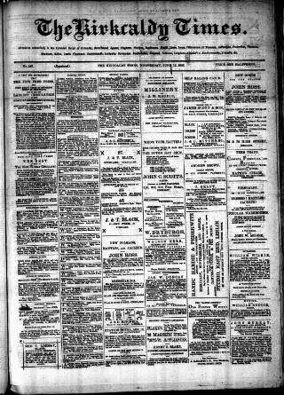 cover page of Kirkcaldy Times published on June 13, 1883
