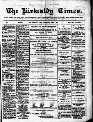 cover page of Kirkcaldy Times published on April 1, 1885