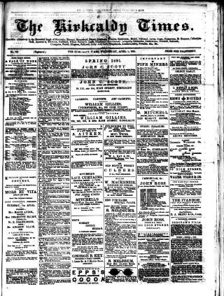 cover page of Kirkcaldy Times published on April 1, 1891