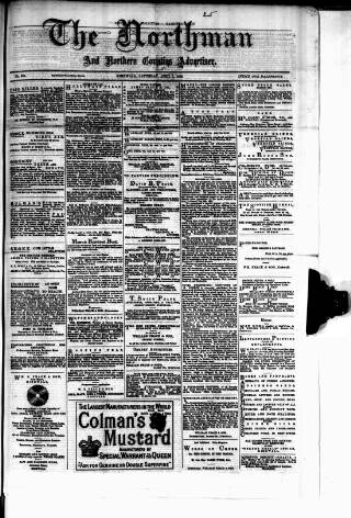 cover page of Northman and Northern Counties Advertiser published on April 1, 1882