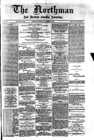 cover page of Northman and Northern Counties Advertiser published on November 22, 1890