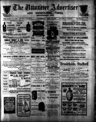 cover page of Uttoxeter Advertiser and Ashbourne Times published on June 13, 1906