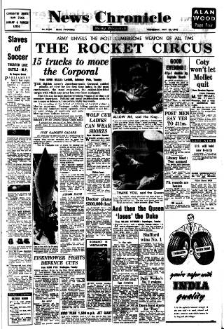 cover page of Daily News (London) published on May 22, 1957
