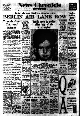 cover page of Daily News (London) published on April 1, 1959