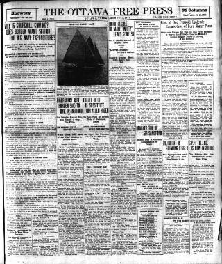 cover page of Ottawa Free Press published on August 2, 1912