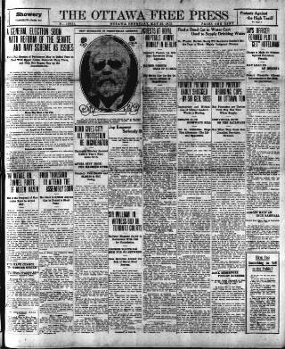 cover page of Ottawa Free Press published on May 22, 1913