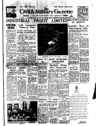cover page of Civil & Military Gazette (Lahore) published on November 2, 1958
