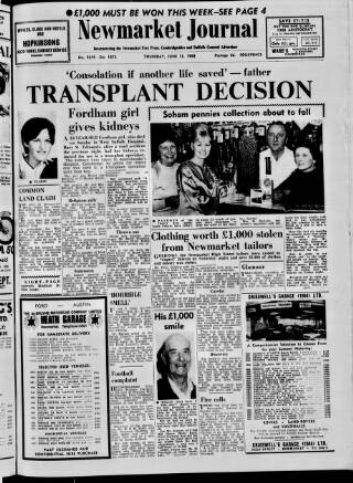 cover page of Newmarket Journal published on June 13, 1968