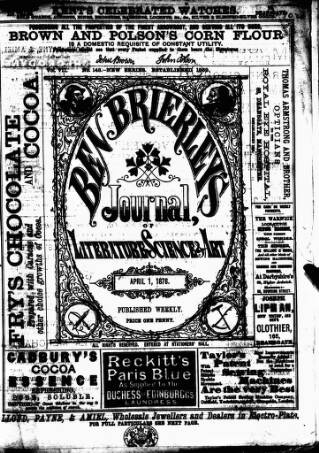 cover page of Ben Brierley's Journal published on April 1, 1876