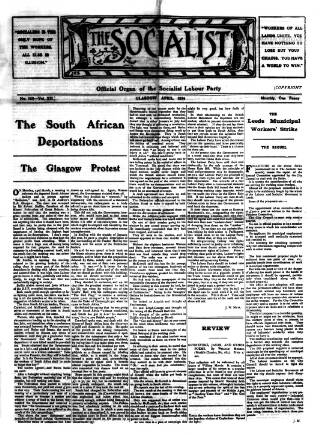 cover page of Socialist (Edinburgh) published on April 1, 1914