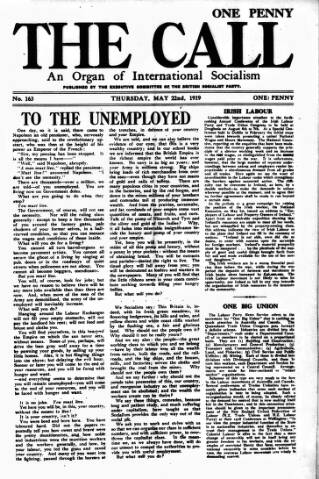 cover page of Call (London) published on May 22, 1919