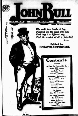 cover page of John Bull published on June 13, 1908
