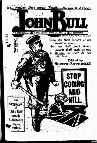 cover page of John Bull published on April 1, 1916