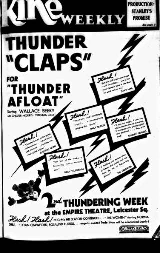 cover page of Kinematograph Weekly published on November 2, 1939