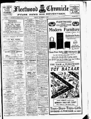 cover page of Fleetwood Chronicle published on November 2, 1928