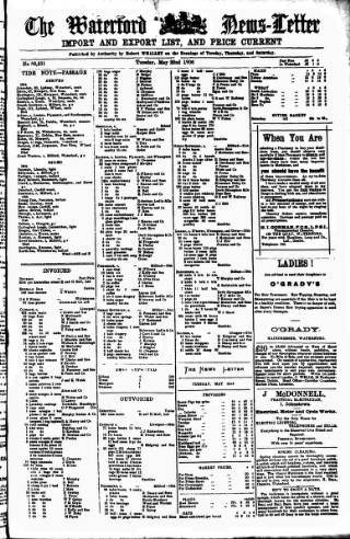 cover page of Waterford News Letter published on May 22, 1906