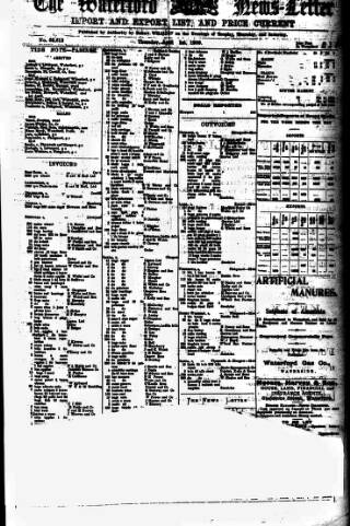 cover page of Waterford News Letter published on April 1, 1909
