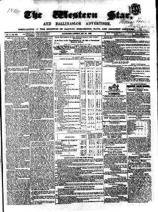 cover page of Western Star and Ballinasloe Advertiser published on May 22, 1852
