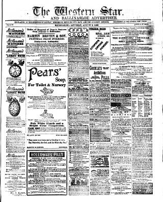 cover page of Western Star and Ballinasloe Advertiser published on August 2, 1890
