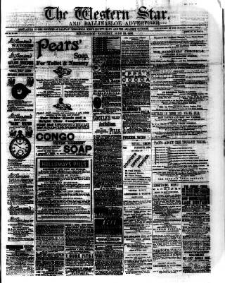 cover page of Western Star and Ballinasloe Advertiser published on June 13, 1891