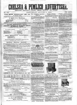 cover page of Chelsea & Pimlico Advertiser published on August 2, 1862