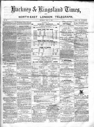 cover page of Kingsland Times and General Advertiser published on May 9, 1863