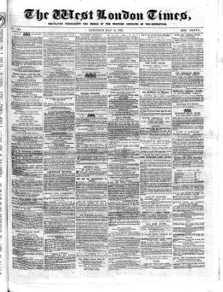 cover page of West London Times published on May 26, 1866