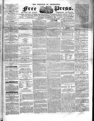 cover page of Borough of Greenwich Free Press published on November 2, 1861