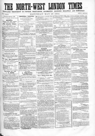 cover page of North-West London Times published on May 28, 1864