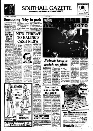 cover page of Southall Gazette published on June 13, 1975