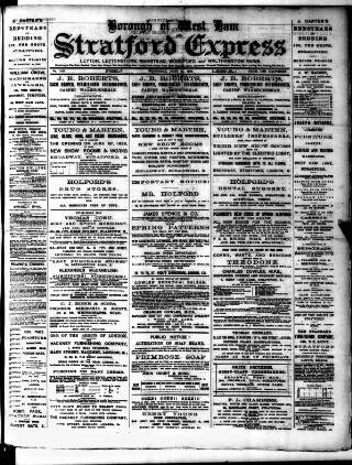 cover page of Stratford Express published on June 13, 1888