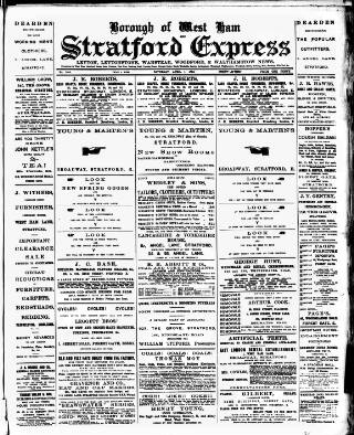 cover page of Stratford Express published on April 1, 1893