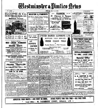 cover page of Westminster & Pimlico News published on May 22, 1931