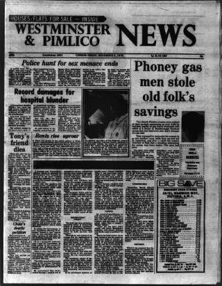cover page of Westminster & Pimlico News published on November 2, 1979