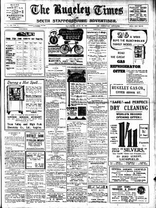 cover page of Rugeley Times published on June 13, 1936
